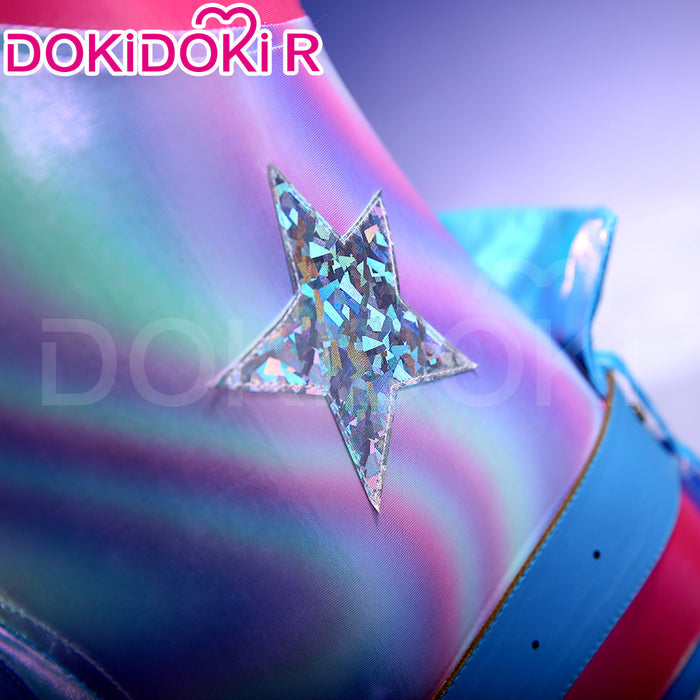 【Size XS-3XL】DokiDoki-R Cosplay Costume Silver Blue Pink Suit Disco Pop