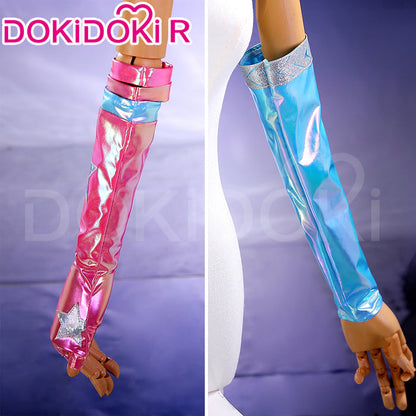 【Size XS-3XL】DokiDoki-R Cosplay Costume Silver Blue Pink Suit Disco Pop