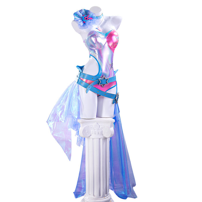 【Size XS-3XL】DokiDoki-R Cosplay Costume Silver Blue Pink Suit Disco Pop
