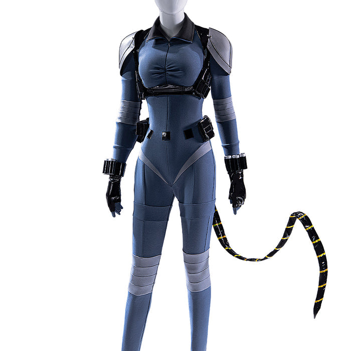 【Size XS-3XL】DokiDoki-R Manga Cosplay Costume Blue Black Bodysuit With Tail Cat Absolute