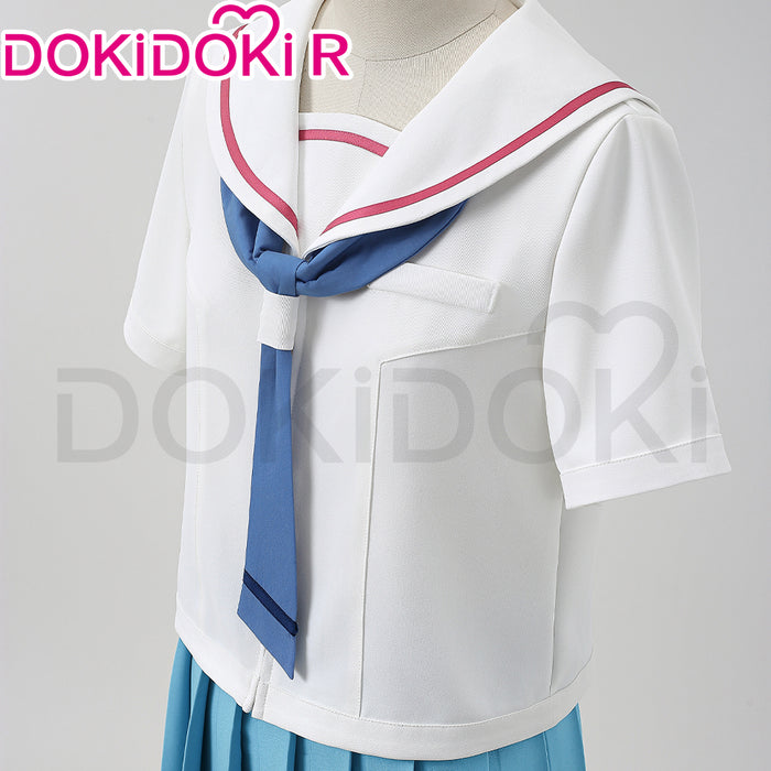 【Size XS-XL】DokiDoki-R Anime Cosmic Princess Kaguya! Cosplay Iroha Costume Blue White School Uniform JK