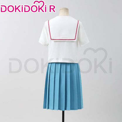 【Size XS-XL】DokiDoki-R Anime Cosmic Princess Kaguya! Cosplay Iroha Costume Blue White School Uniform JK