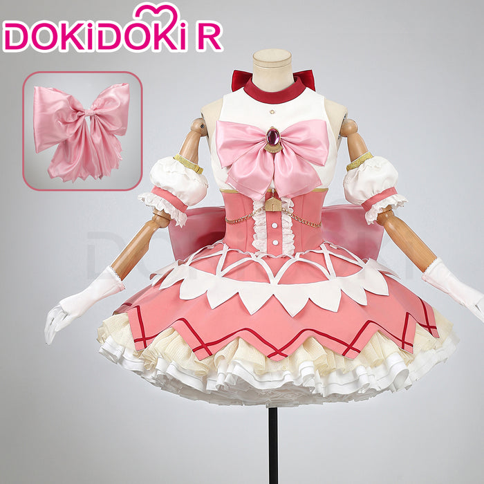 【Size XS-XL】DokiDoki-R Anime Cosplay White Pink Cute Dress Costume