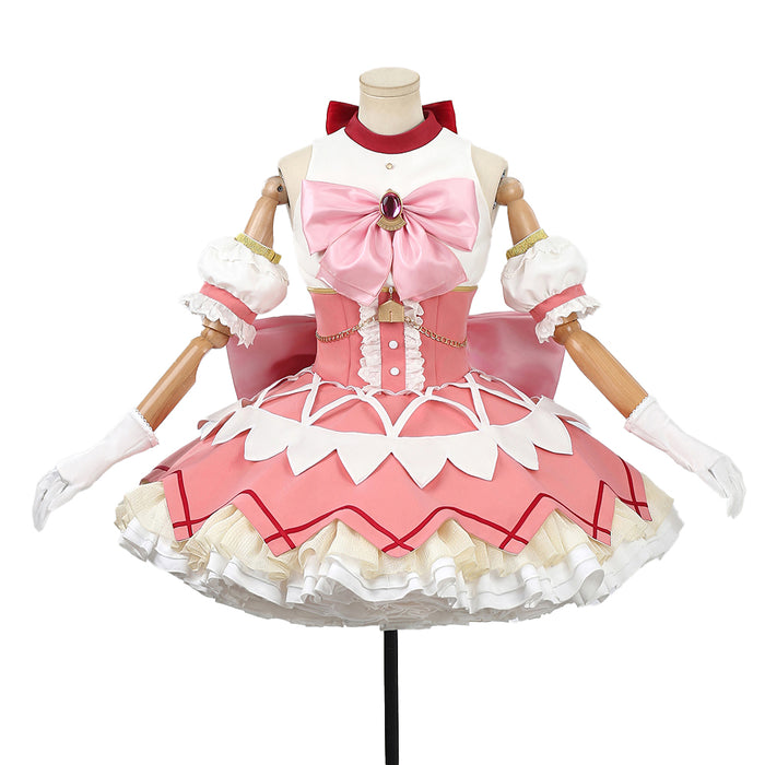 【Size XS-XL】DokiDoki-R Anime Cosplay White Pink Cute Dress Costume