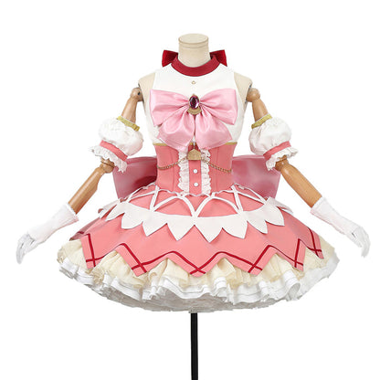 【Size XS-XL】DokiDoki-R Anime Cosplay White Pink Cute Dress Costume