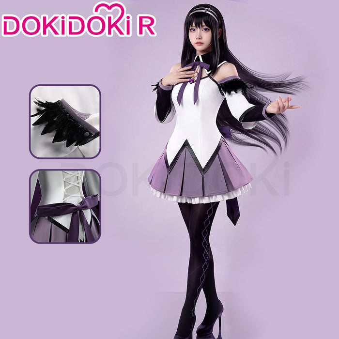 【Size XS-XL】DokiDoki-R Anime Cosplay White Purple Dress Costume