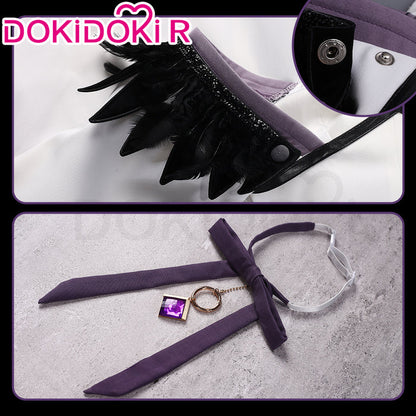 【Size XS-XL】DokiDoki-R Anime Cosplay White Purple Dress Costume