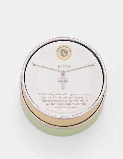 Spartina 449 Sea La Vie Faith/Pearl Cross Necklace Spartina 449 Sea La Vie Faith/Pearl Cross Necklace Necklaces