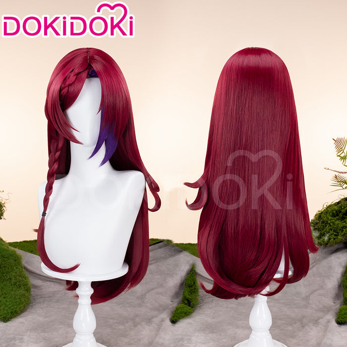 【US LOCAL SHIPPING 】DokiDoki Game Genshin Impact Chasca Cosplay Wig  Long Straight Red Hair Natlan