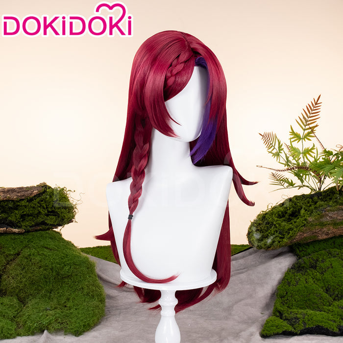 【US LOCAL SHIPPING 】DokiDoki Game Genshin Impact Chasca Cosplay Wig  Long Straight Red Hair Natlan