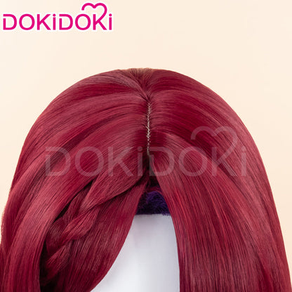 【US LOCAL SHIPPING 】DokiDoki Game Genshin Impact Chasca Cosplay Wig  Long Straight Red Hair Natlan