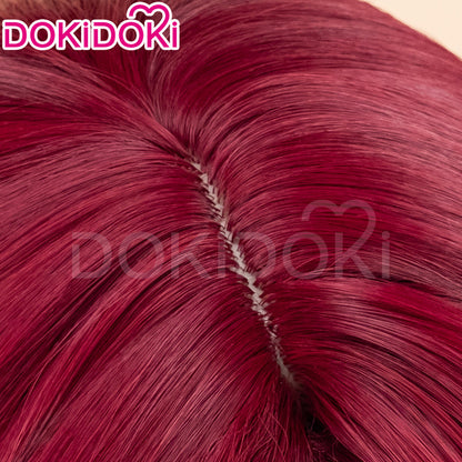 【US LOCAL SHIPPING 】DokiDoki Game Genshin Impact Chasca Cosplay Wig  Long Straight Red Hair Natlan