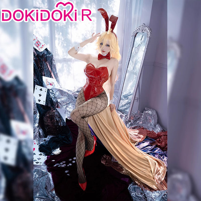 【US LOCAL SHIPPING 】DokiDoki-R Anime Cosplay Red Costume Sexy Bunny Girl