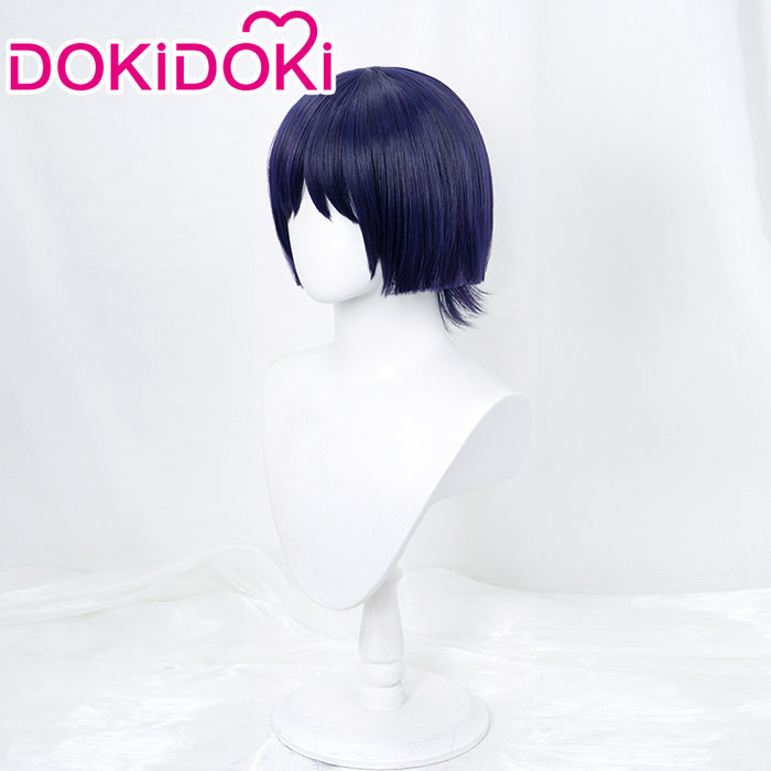 【US LOCAL SHIPPING】DokiDoki Game Genshin Impact Cosplay Scaramouche Wig Wanderer Short Dark Blue