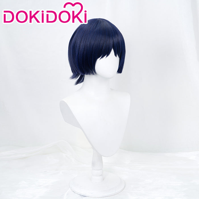 【US LOCAL SHIPPING】DokiDoki Game Genshin Impact Cosplay Scaramouche Wig Wanderer Short Dark Blue