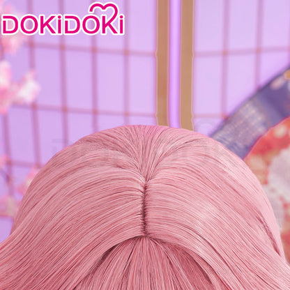 【US/EU Local Shipping】DokiDoki Game Genshin Impact Yae Miko Cosplay Wig Long Dark Pink