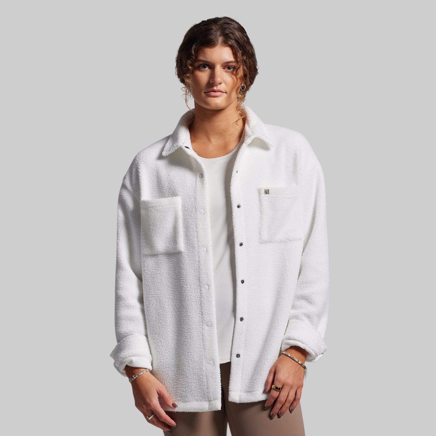 Between the Lines Fleece Jacket (Blanc)