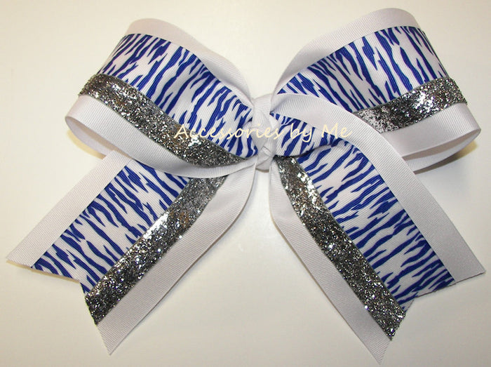 Royal Blue Tigers Big Cheer Bow